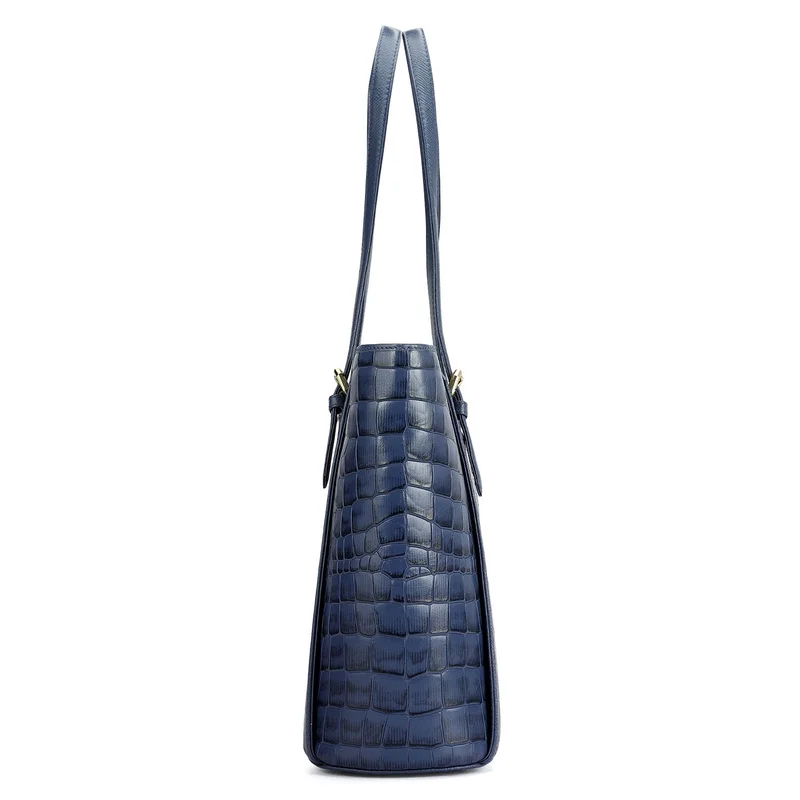 Da Milano Stardust Medium Croco Leather Tote - Stardust for Women | Best Price UAE